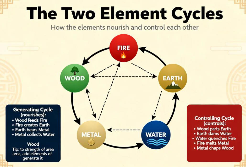 Feng Shui Five Elements & Bagua Map: Complete Guide to Wu Xing and the Eight Directions
